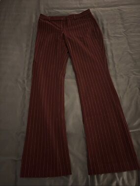 Express Maroon Pinstripe Boot Cut Pants